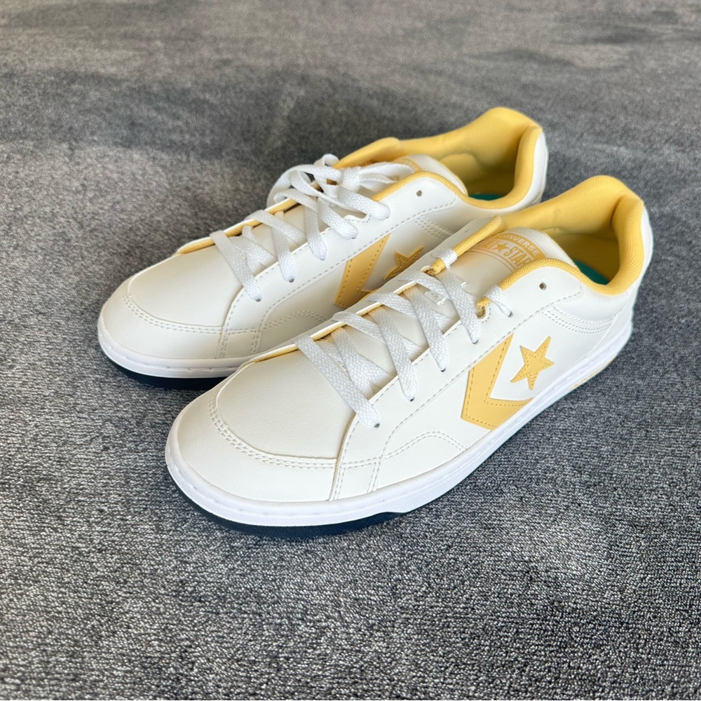 Converse All-Star Low Top Canvas Shoes White/Yellow, Men's 11.5, Women's 13